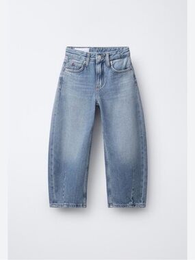 Zara Light Blue Barrel Denim Jeans